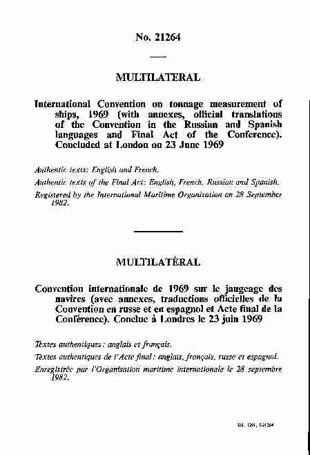 No 21264 MULTILATERAL languages and Final Act of the