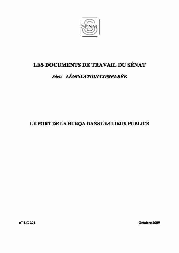 [PDF] LES DOCUMENTS DE TRAVAIL DU SÉNAT