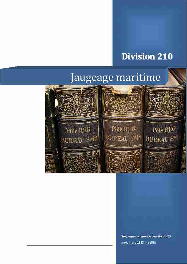 Division 210 (06-04-2017) : Jaugeage maritime (PDF