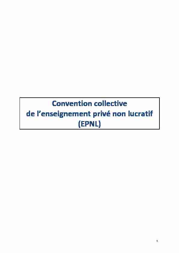 Convention collective de lenseignement privé non lucratif (EPNL)