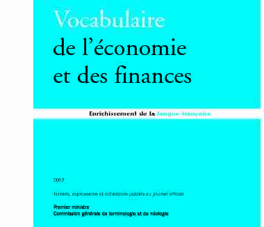 [PDF] Vocabulaire de léconomie et des finances - Académie française