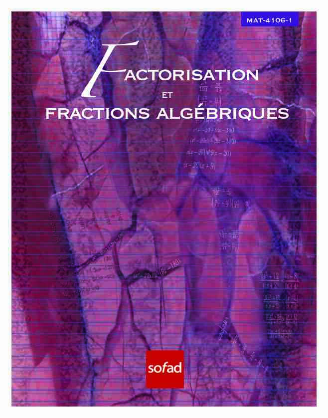 [PDF] Factorisation fractions algébriques - Sofad