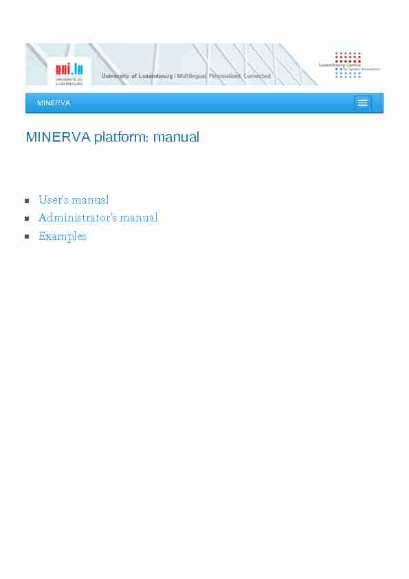 MINERVA platform: manual