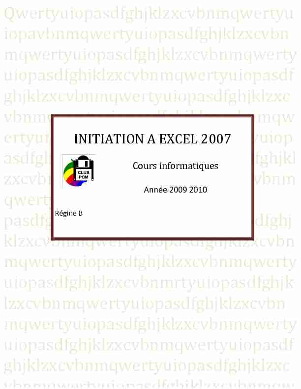 INITIATION A EXCEL 2007