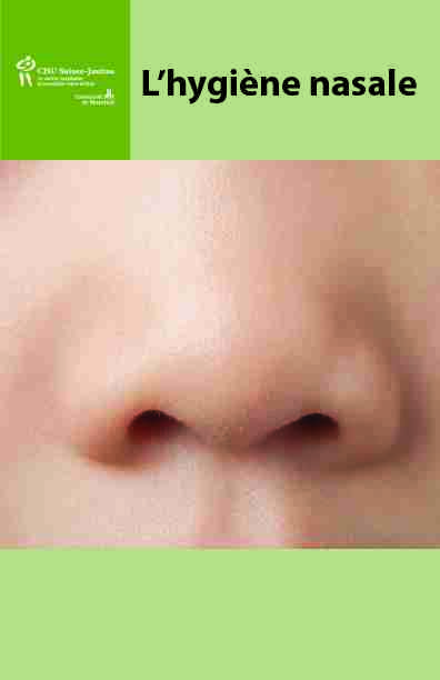 Lhygiène nasale