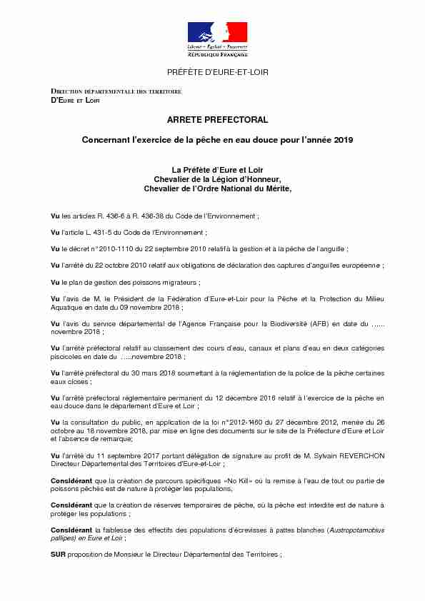 [PDF] Arrete peche 2019 V1 FD28 24102018 - Préfecture dEure-et-Loir