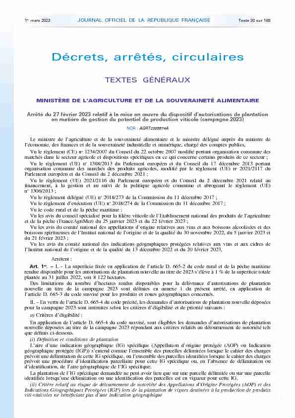 Journal officiel de la République française - N° 47 du 25 février 2022