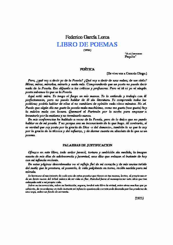 [PDF] Federico García Lorca-LIBRO DE POEMAS - Vicente Llop
