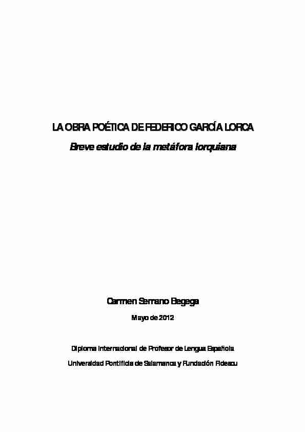 [PDF] LA OBRA POÉTICA DE FEDERICO GARCÍA LORCA Breve estudio