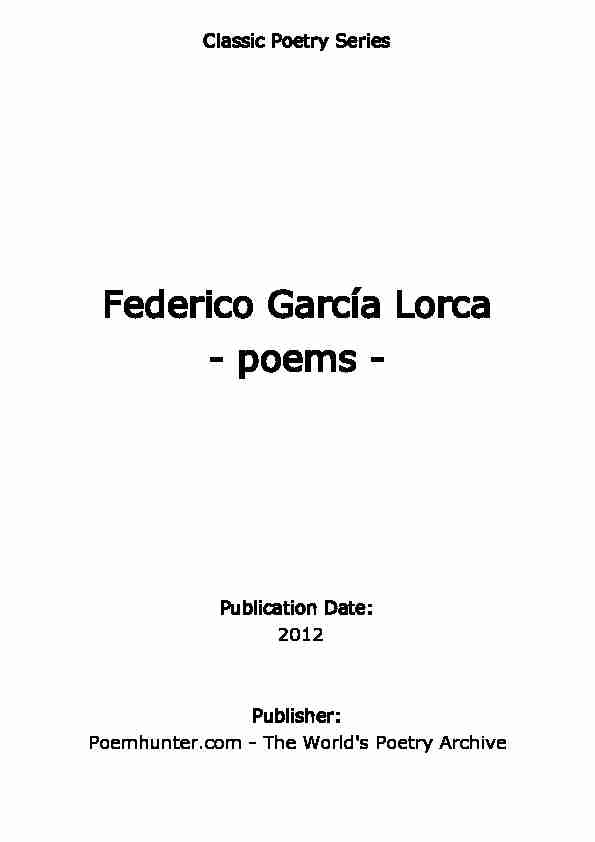 Federico García Lorca - poems - Poem Hunter
