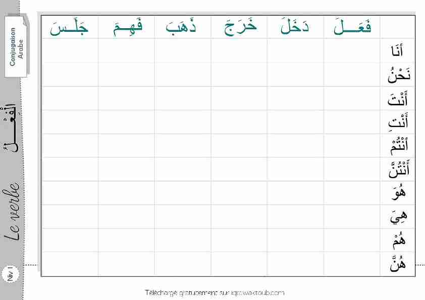 [PDF] Exercice conjugaison arabe - Fichier-PDFfr