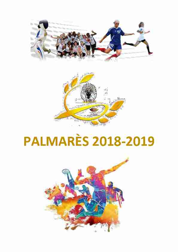 PALMARÈS 2018-2019