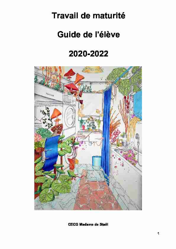 Travail de maturité Guide de lélève 2020-2022