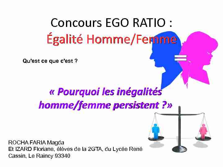 [PDF] Égalité Homme/Femme - Lycée René Cassin - Le Raincy