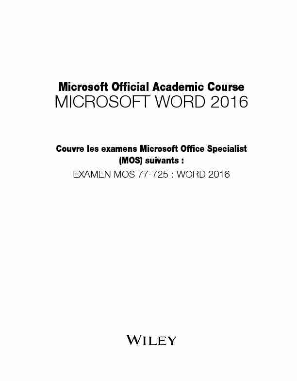 [PDF] MICROSOFT WORD 2016 - Campus