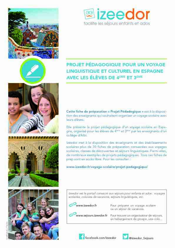 Projet pédagogique voyage scolaire en Espagne 4ème 3ème