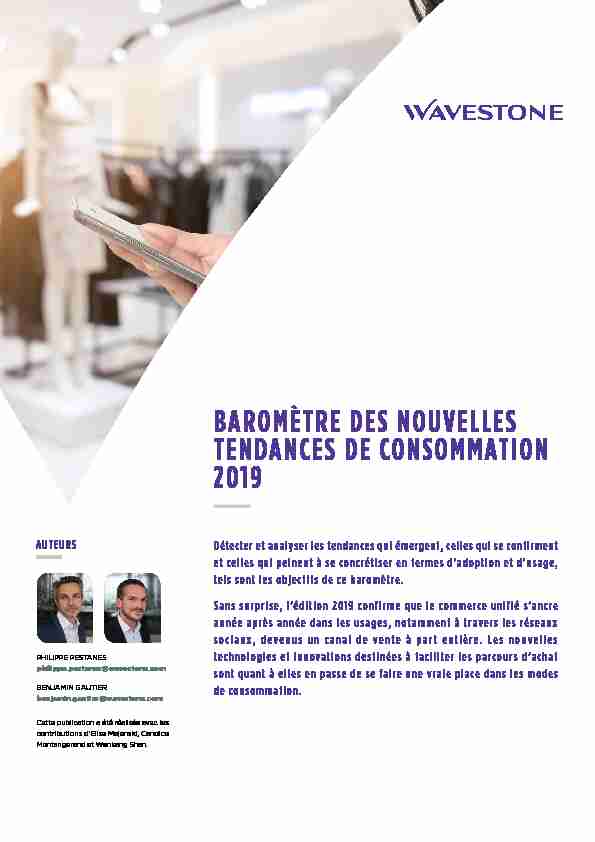 BAROMÈTRE DES NOUVELLES TENDANCES DE CONSOMMATION 2019