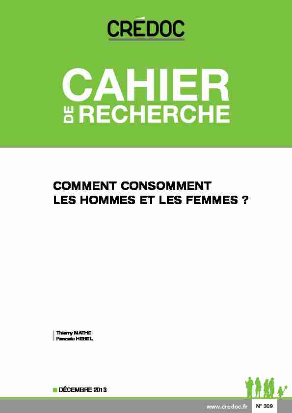[PDF] COMMENT CONSOMMENT LES HOMMES ET LES FEMMES
