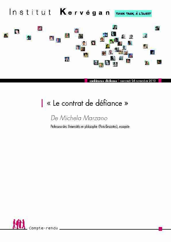 Le contrat de défiance » - De Michela Marzano