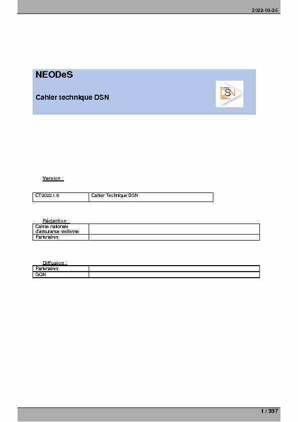 [PDF] NEODeS - Cahier technique DSN - Net-entreprises