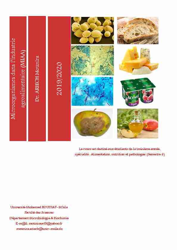 [PDF] Microorganismes dans lindustrie agroalimentaire (MIAA)