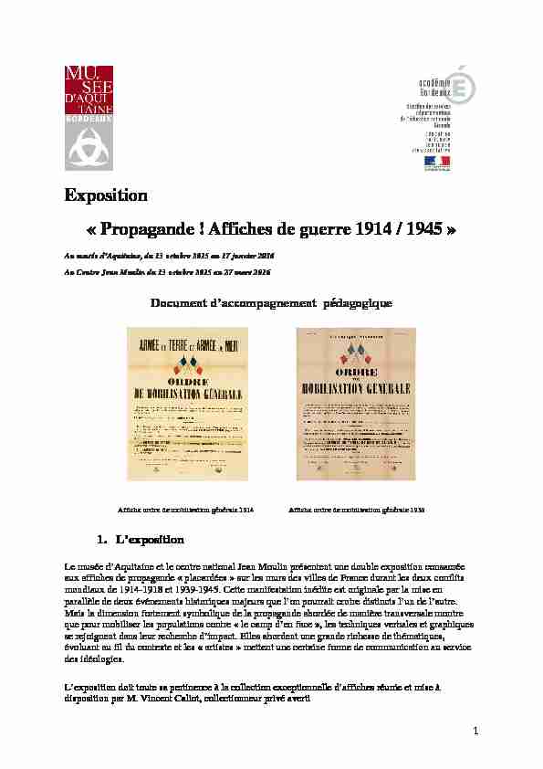 Exposition « Propagande ! Affiches de guerre 1914 / 1945