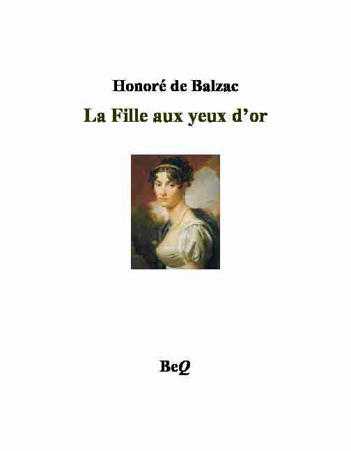 Honoré de Balzac - La Fille aux yeux dor