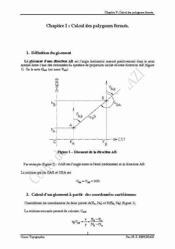 [PDF] Chapitre I : Calcul des polygones fermés