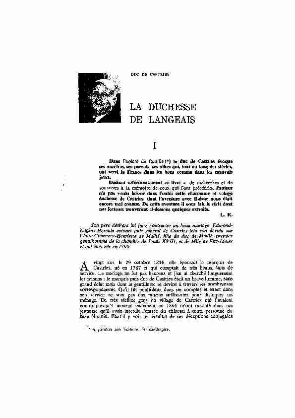 [PDF] LA DUCHESSE DE LANGEAIS I - Revue des Deux Mondes