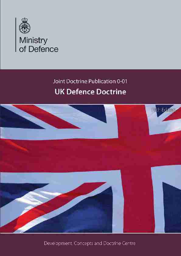 JDP 0-01: UK Defence Doctrine (Fifth edition)