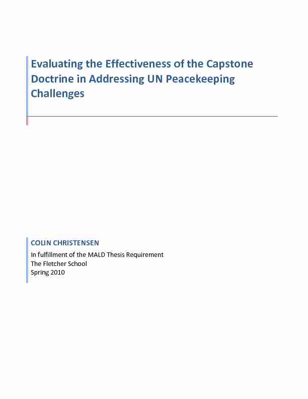 [PDF] Evaluating the Effectiveness of the Capstone Doctrine in Addressing