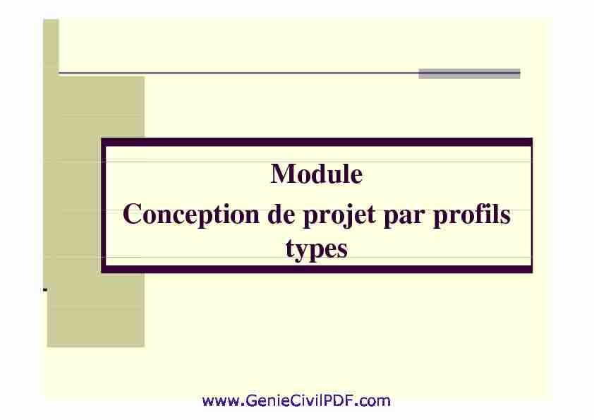 Module C ti d j t fil Conception de projet par profils types