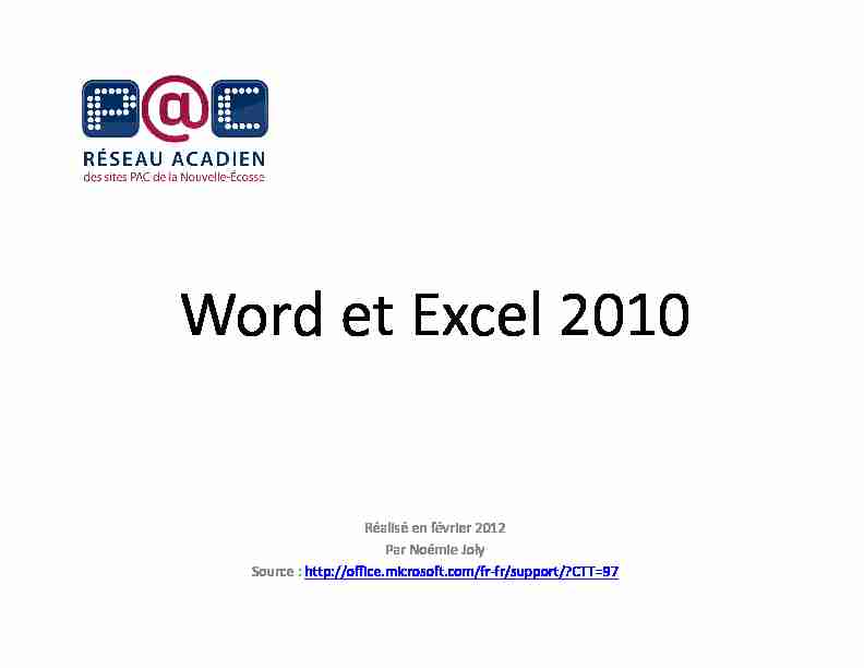 [PDF] Word et Excel 2010