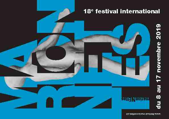 du 8 au 17 novembre 2019 18e festival international