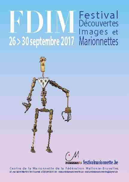 [PDF] Festival - Découvertes - Maison de la Marionnette