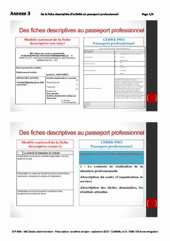 ANNEXE 3 Des FDAP au passeport professionnel 1