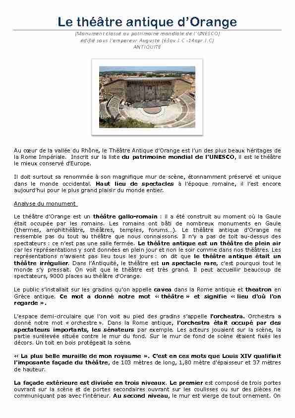 [PDF] Le théâtre antique dOrange - Eklablog