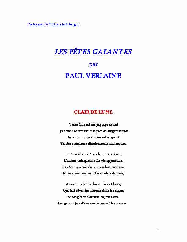[PDF] LES FÊTES GALANTES - Poetescom