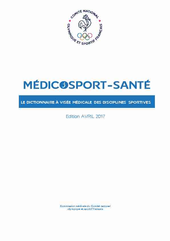 [PDF] MÉDICOSPORT-SANTÉ