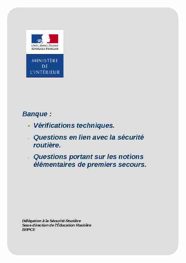 [PDF] Banque : - Vérifications techniques - Questions en lien  - Nougaret