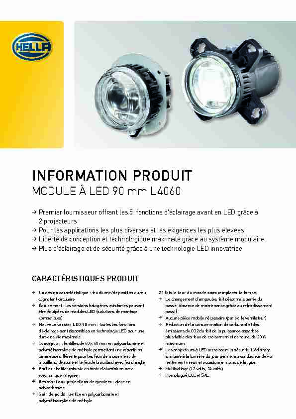 INFORMATION PRODUIT - MODULE À LED 90 mm L4060
