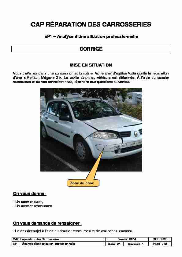[PDF] cap réparation des carrosseries - Eduscol