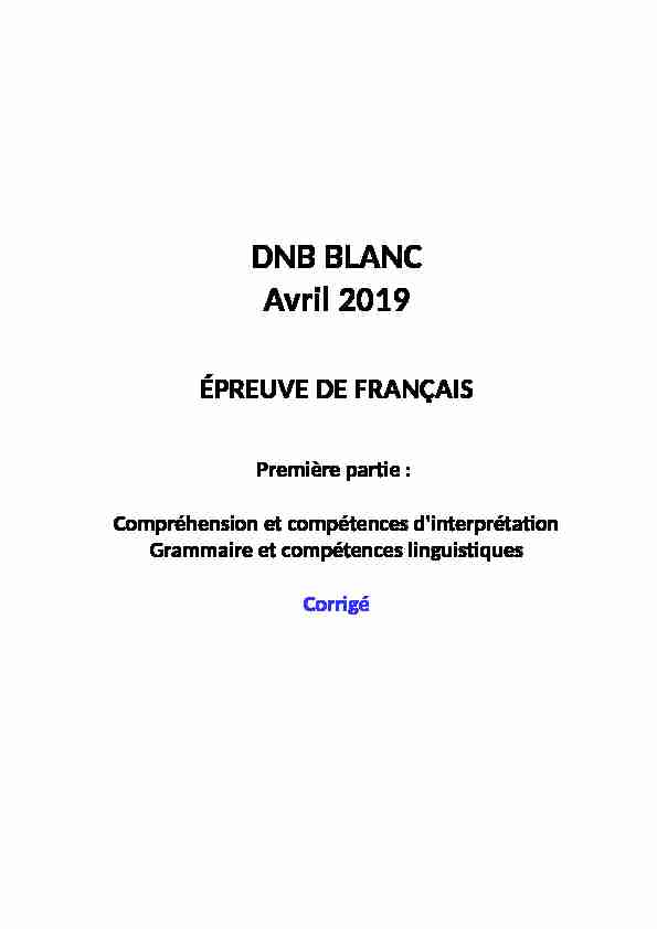 DNB BLANC Avril 2019