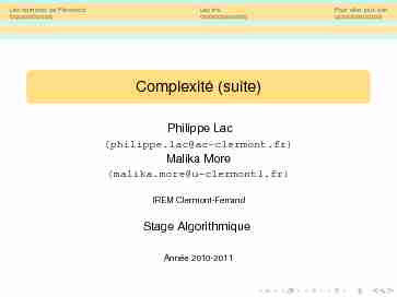 [PDF] Complexité (suite) - IREM Clermont-Ferrand