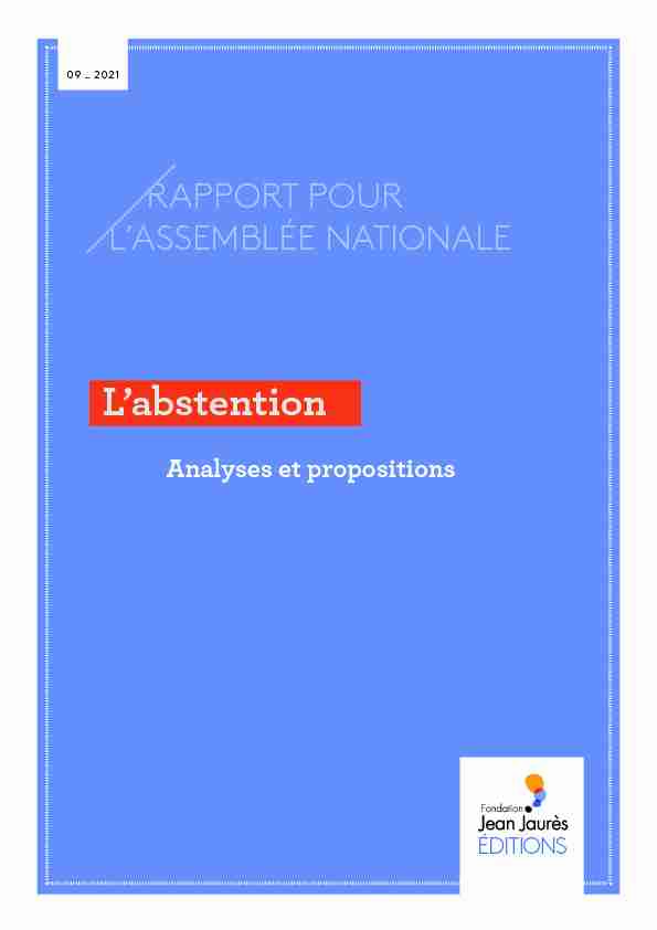 [PDF] Rapport-Abstentionpdf - Fondation Jean-Jaurès