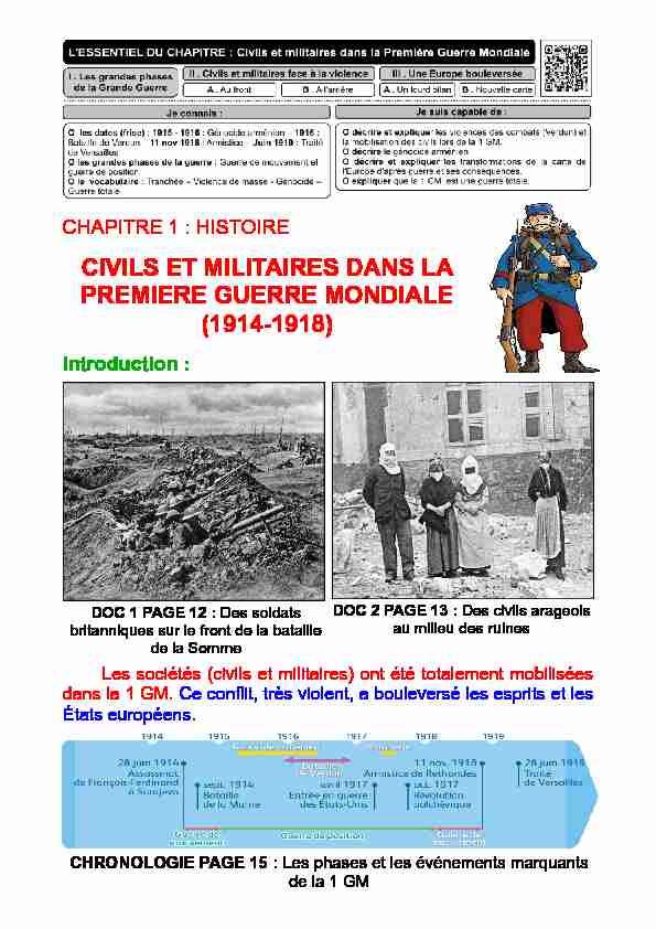 [PDF] histoire - civils et militaires dans la premiere guerre mondiale (1914