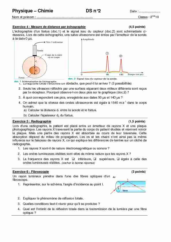 Physique – Chimie DS n°2