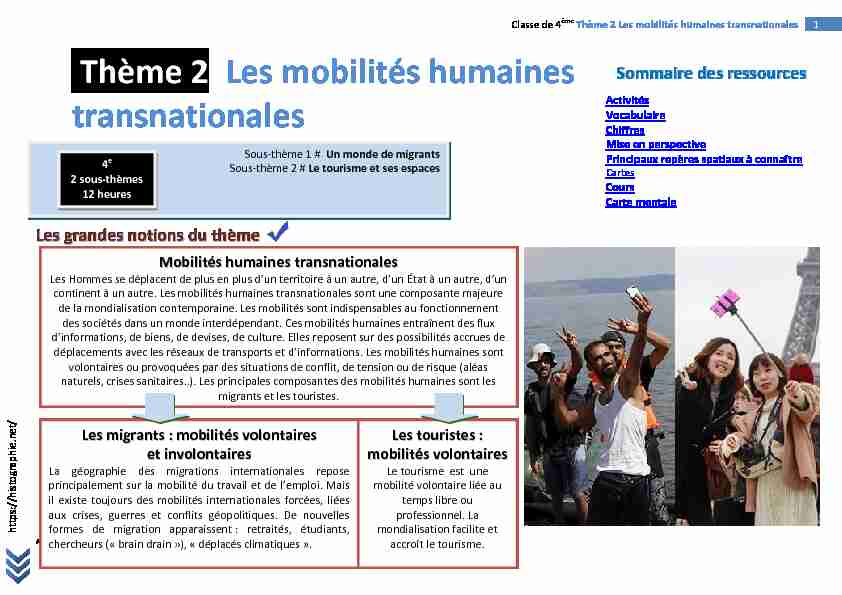 [PDF] Thème 2 Les mobilités humaines transnationales  HISTOgraphie