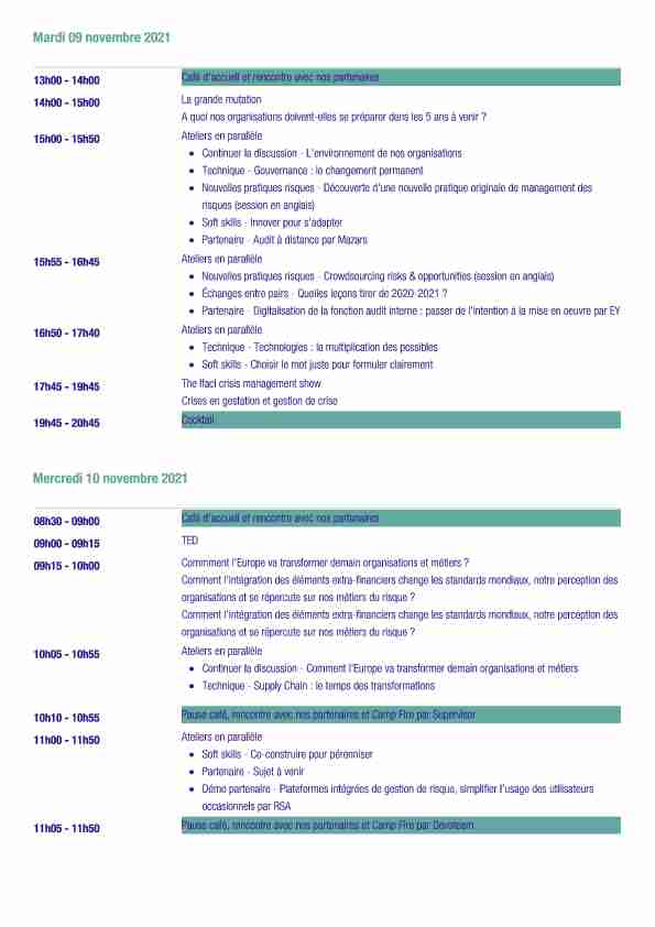 Conférence IFACI 2021 - Programme PDF