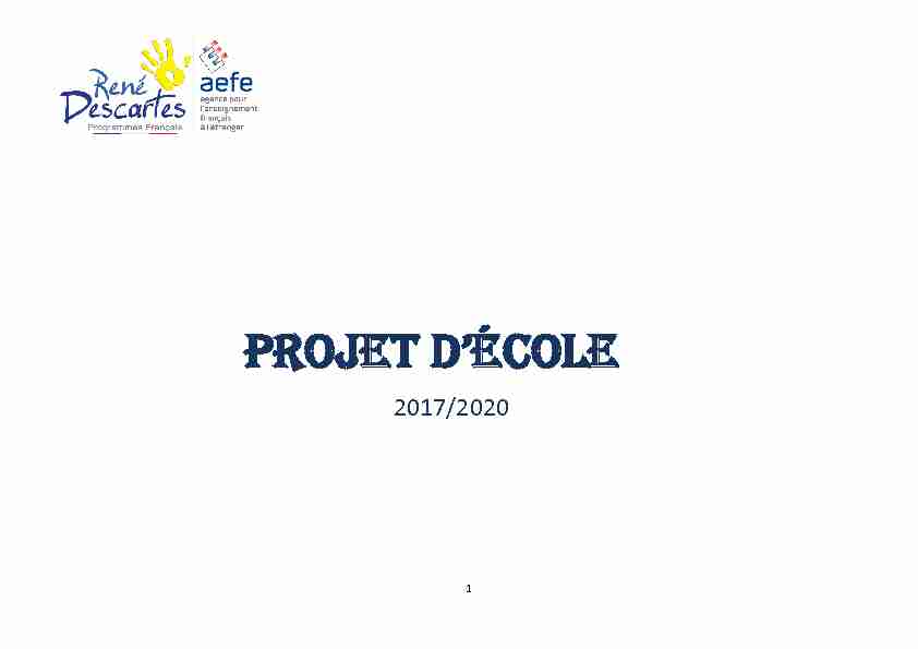 [PDF] Projet décole - Groupe Scolaire René Descartes